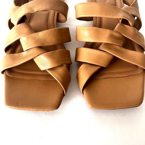 Vince Sandal Slide Zayna Black Leather Flat Square Strappy Slip On - Picture 2 of 8